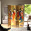 6 Ft. Tall Gold Lacquer Room Divider - Geisha