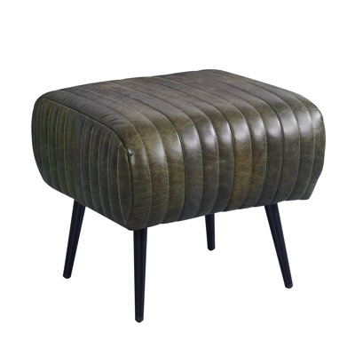 Marquette Top-Grain Leather Ottoman