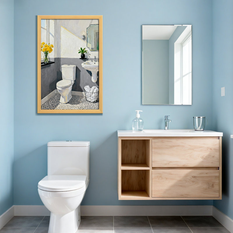 Salle de bain et salle de bain avec fleurs et plantes, H 24 po x l 16 po, Toile tendue, Ne s’applique pas