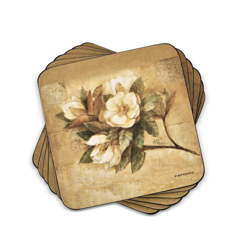 Pimpernel Sugar Magnolia Coasters 4"X 4"