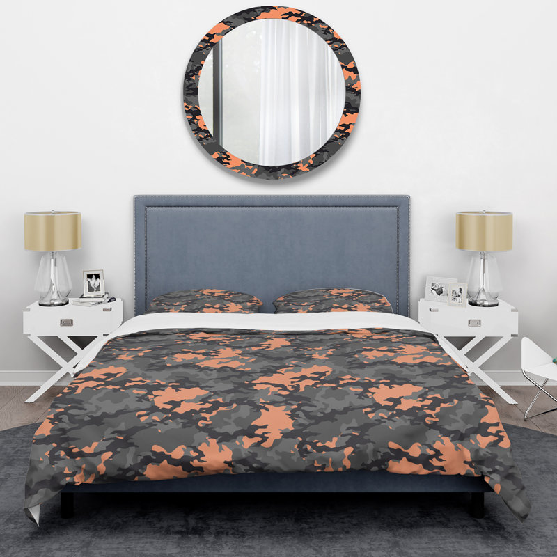 Camouflage peau motif III - ensemble de housse de couette abstrait - microfibre de polyester