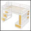 Lit mezzanine double avec bureau et tablettes