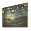 «Midnight Indigo Buttercups I» - Art mural en bois sur bois de pin naturel-376036927