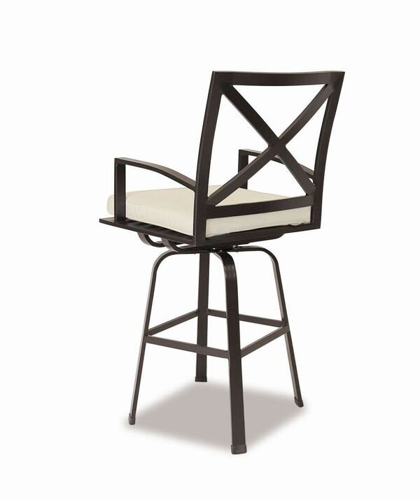 La Jolla Outdoor Swivel Bar Stool, Canvas Flax Sunbrella®, Counter Stool (30" Seat Height)