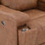 Canapé modulaire inclinable électrique en cuir vegan de 96 po de largeur avec rangement et porte-gobelet Wayland-2091136155