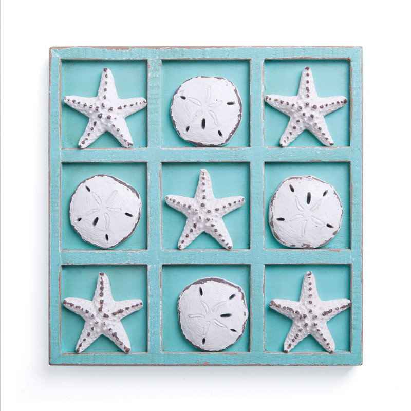 Planche de tic tac toe Seashore, Blanc / bleu cadet