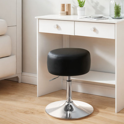 Kundana Swivel Upholstered Adjustable Height Counter Stool with Metal Frame