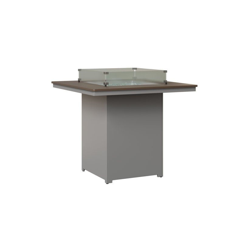 Table de bar berlinois Berlin Gardens, H 39 po x l 47 po x P 47 po, Bronze martelé avec base en brouillard
