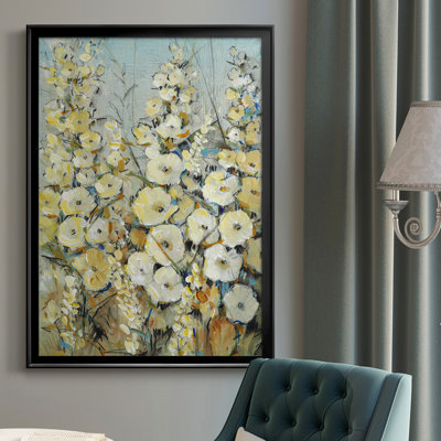 Cluster of Hollyhock I, toile encadrée de qualité supérieure - prête à être accrochée