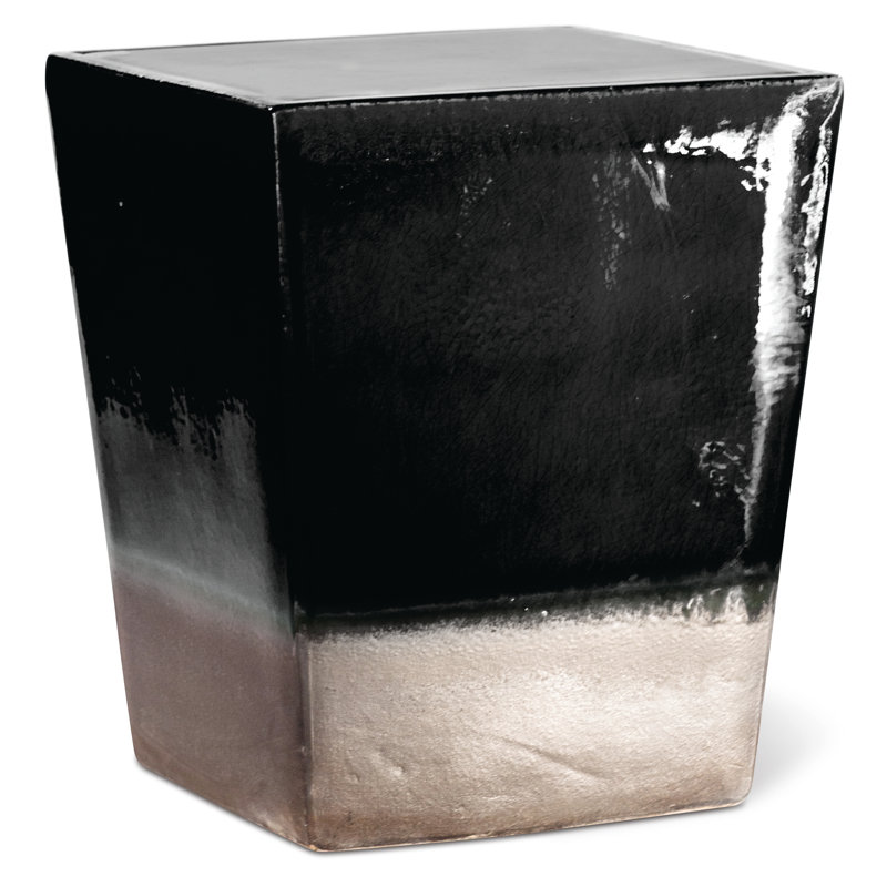 Garden Stool, White / Gloss Black