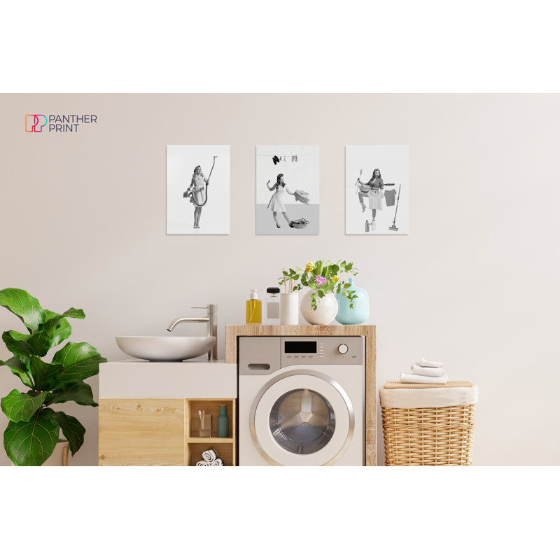 Retro Women - 3 Piece No Frame Print Set, 42cm H x 29.7cm W