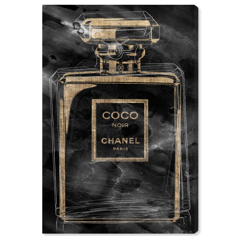 Parfum floral embouteillé - Peinture sur toile, H 30 po x l 20 po, Toile tendue