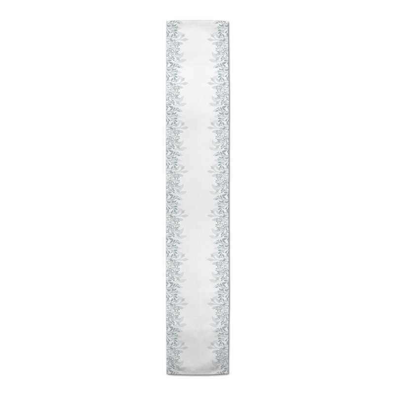 Martell Rectangular Floral Table Runner, 90" x 16", Blue/White