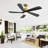 52 Inch Ceiling Fan With Dimmable LED Light 5 Solid Wood Blades Smart Remote Control Reversible DC Motor Ceiling Fan-102062841-102062842-122430241