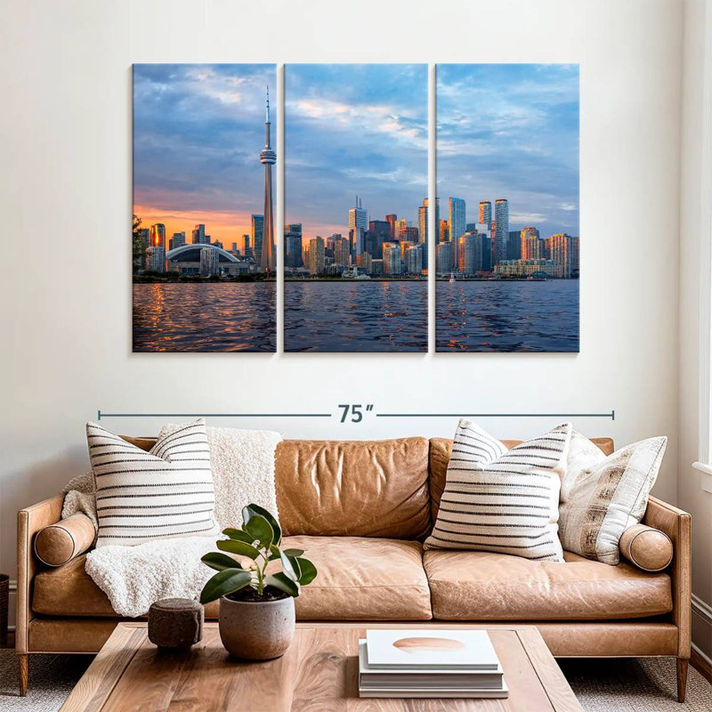 Sebbie Toronto Skyline At Sunset, 42" H x 65" W