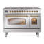 ILVE UPD406NMP Nostalgie II 48 inch Dual Fuel Range with 8 Total Black Brass Burners (Limited Edition)-1182327327-1182327323
