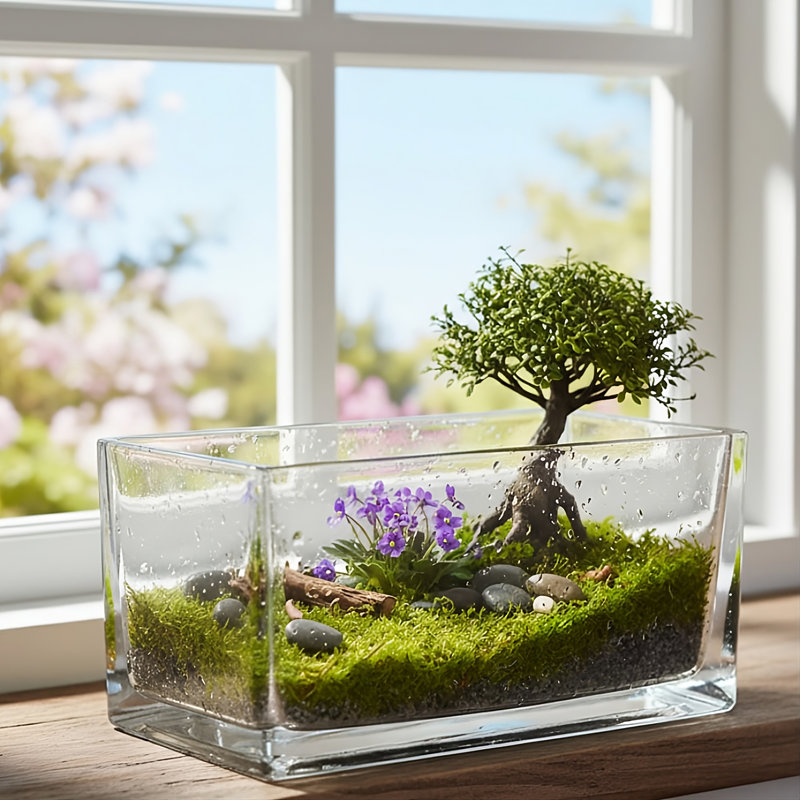 Jeilin Glass Pot Planter
