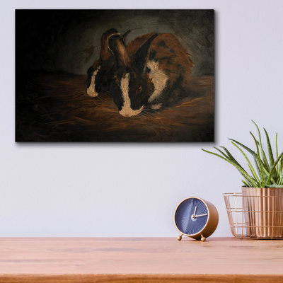 «Resting Bunny Rabbit 7» par Marian Parsons, art mural en verre acrylique, 16 po x 12 po
