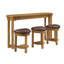 Ensemble de table de bar 4 pièces avec 3 tabourets de bar rembourrés en polyuréthane, table de petit-déjeuner avec 3 tabourets rembourrés, ensemble de table de salle à manger à hauteur de comptoir en bois massif pour le salon, la salle à manger. Naturel