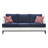 Tommy Hilfiger Hampton Outdoor Mesh Sofa with Cushions, Coastal White and Navy