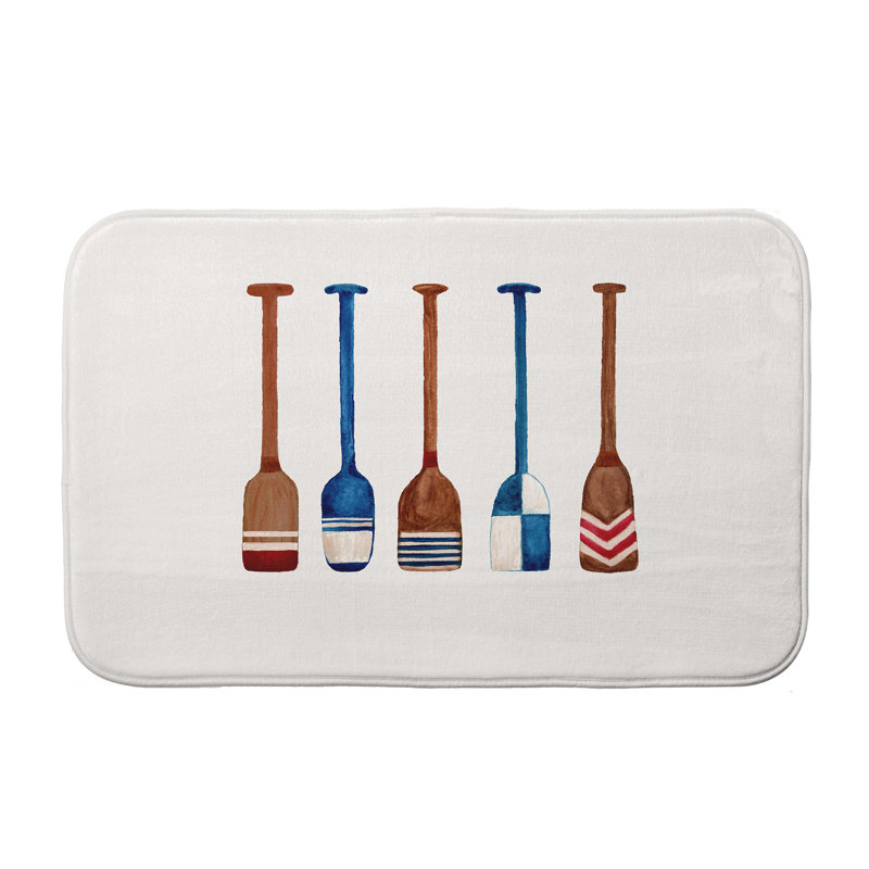 Tapis de bain peint Stella OAR, l 21 po x L 34 po, Ivoire