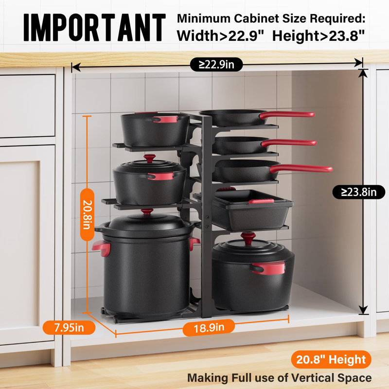 Pot Rack, Black Heavyduty