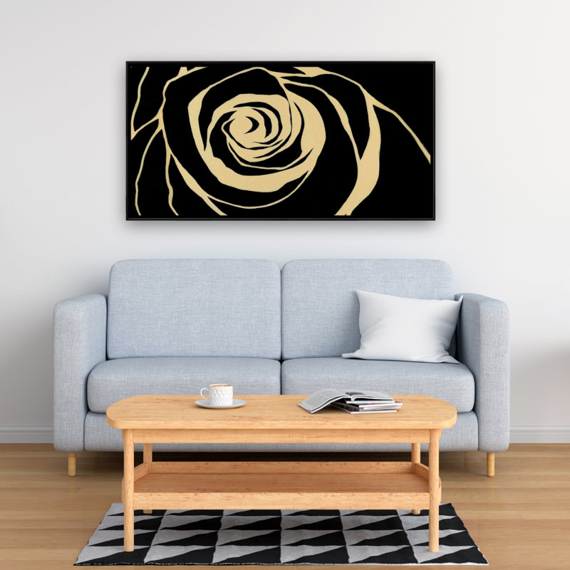 Black rose - 24"x48" Framed canvas