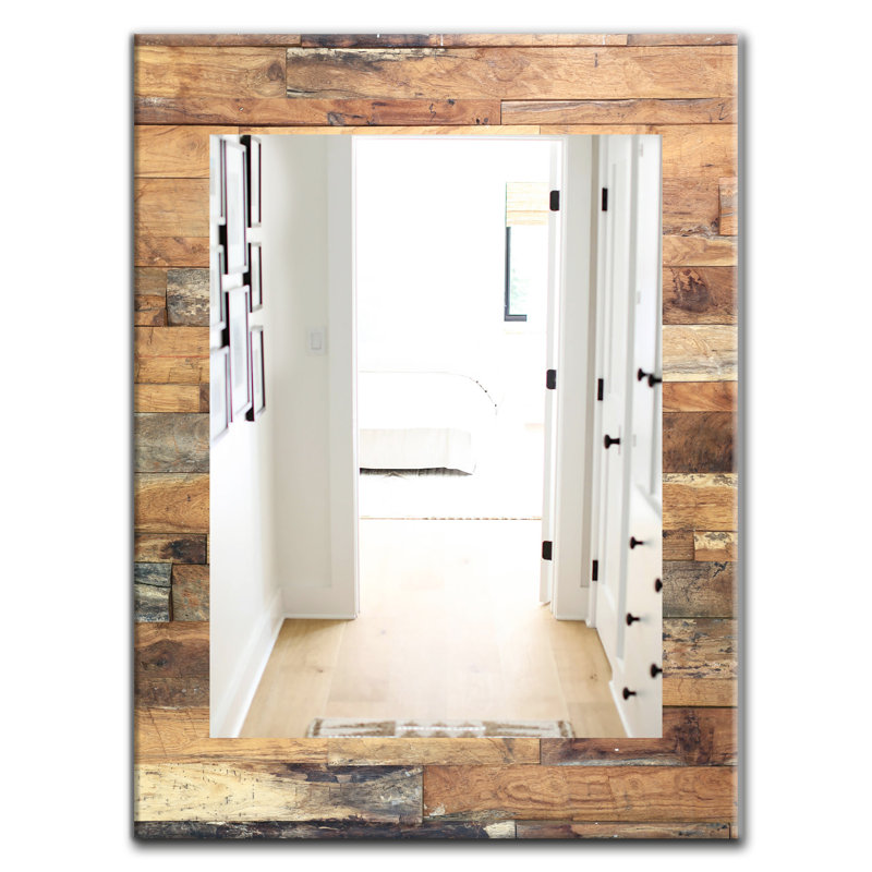 Miroir mural en bois iv, H 39,4 po x l 29,5 po