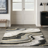 Prismatic  Abstract Charcoal Grey Area Rug