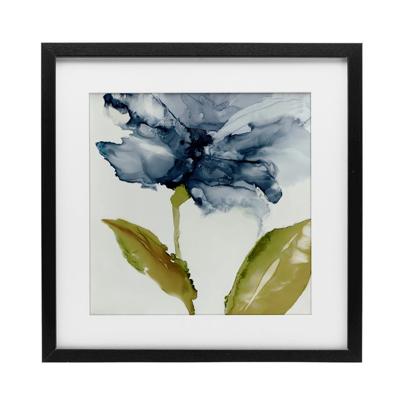 «Fluid Flower Abstraction», reproduction encadrée sous verre, conception de Jacob Q, H 13 po x l 13 po, Cadre noir minuit