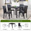 5 Piece Wooden Dining Table Set, Kitchen Table Set with Square Table and 4 Upholstered Chairs