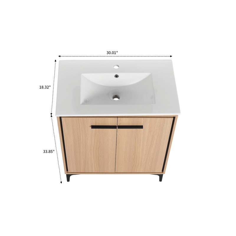 Ensemble de meuble-lavabo simple avec plateau 30,02 po.