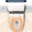 Toilette intelligente avec siège chauffant, toilette monobloc avec chasse d'eau automatique, sans bidet, capteur de pied bleu nuit, commande à bouton, conception de chasse d'eau en cas de panne de courant, couvercle à fermeture en douceur, siège blanc pour salle de bain