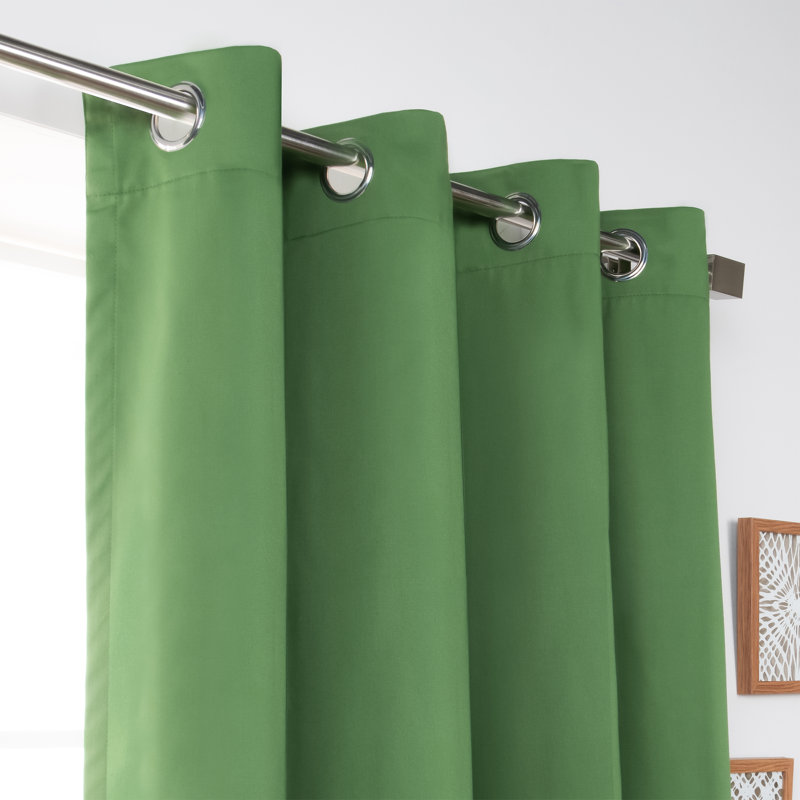 Cotton Blend Curtain, 52" W x 84" L, Green