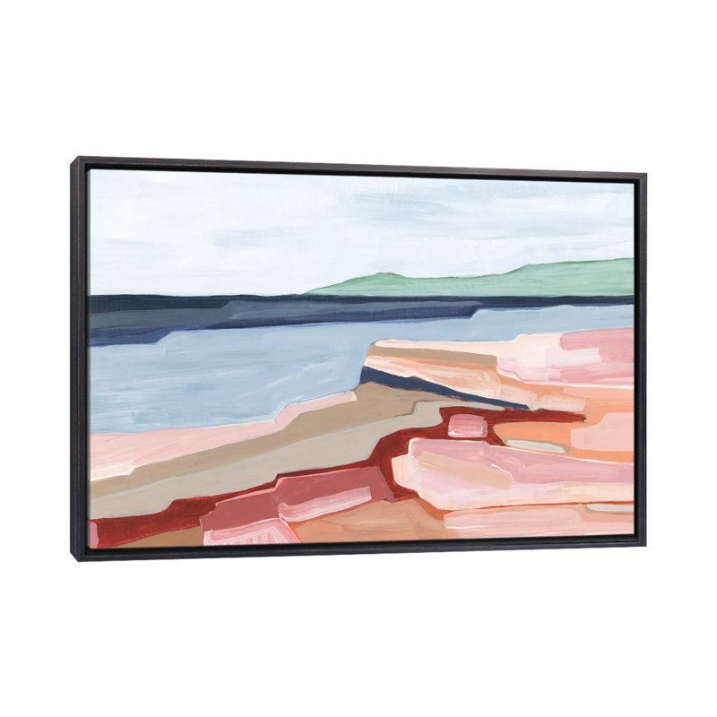 Layers of land, 2023 - reproduction d'art murale - toile encadrée, 18 po x 26 po, Toile avec cadre, Noir patiné