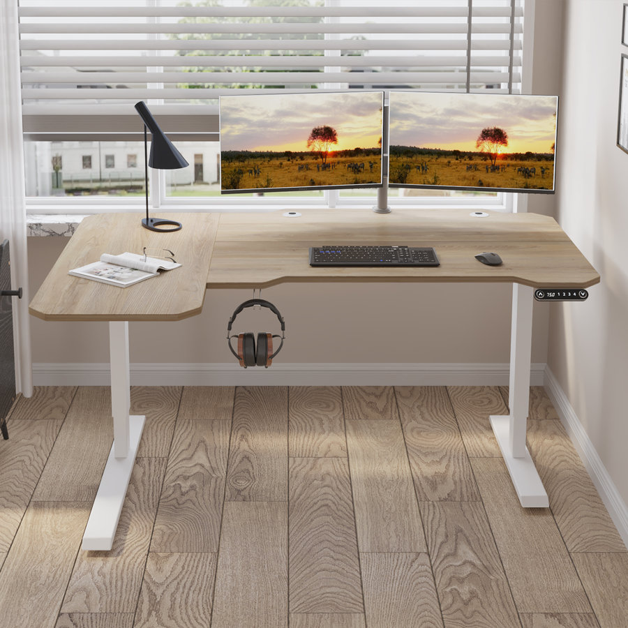 Daycia Height Adjustable L-Shape Standing Desk