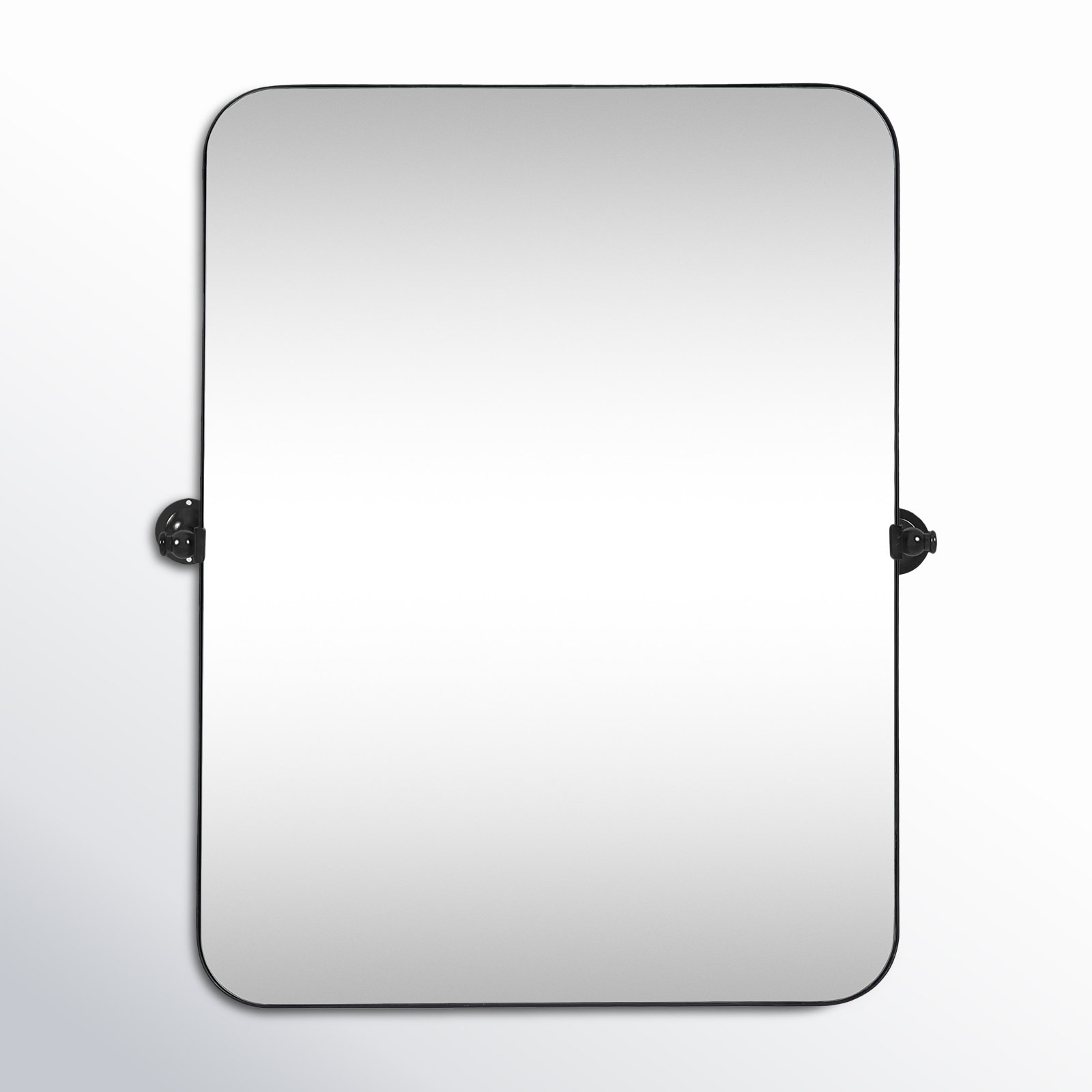 Qualls Makeup Mirror, Black, 32" H x 24" W