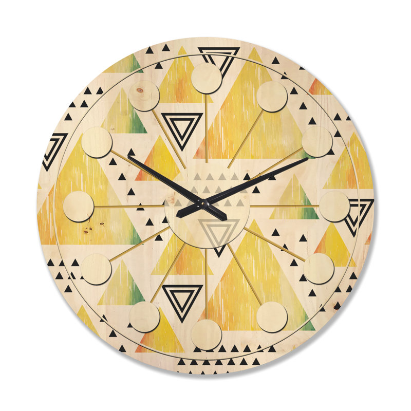 Horloge murale triangulaire en bois IV, Grand