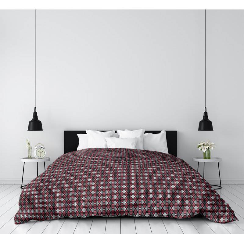 Housse de couette Katelyn Elizabeth, Housse de couette pour grand lit, Noir / rouge