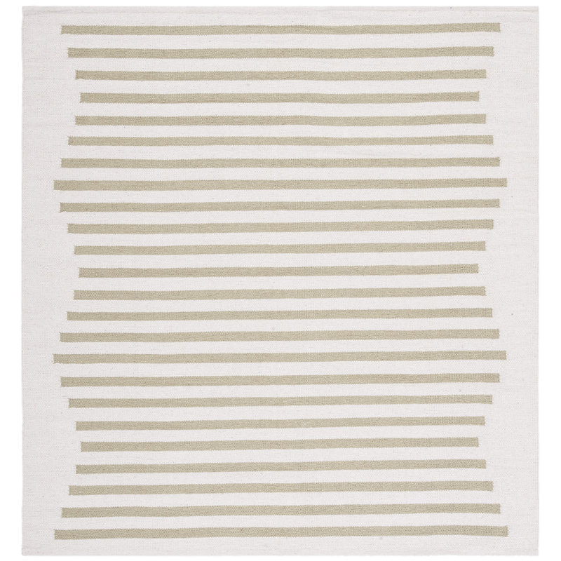 Tapis rayé en coton tissé à la main Estuardo, Carré 6 pi