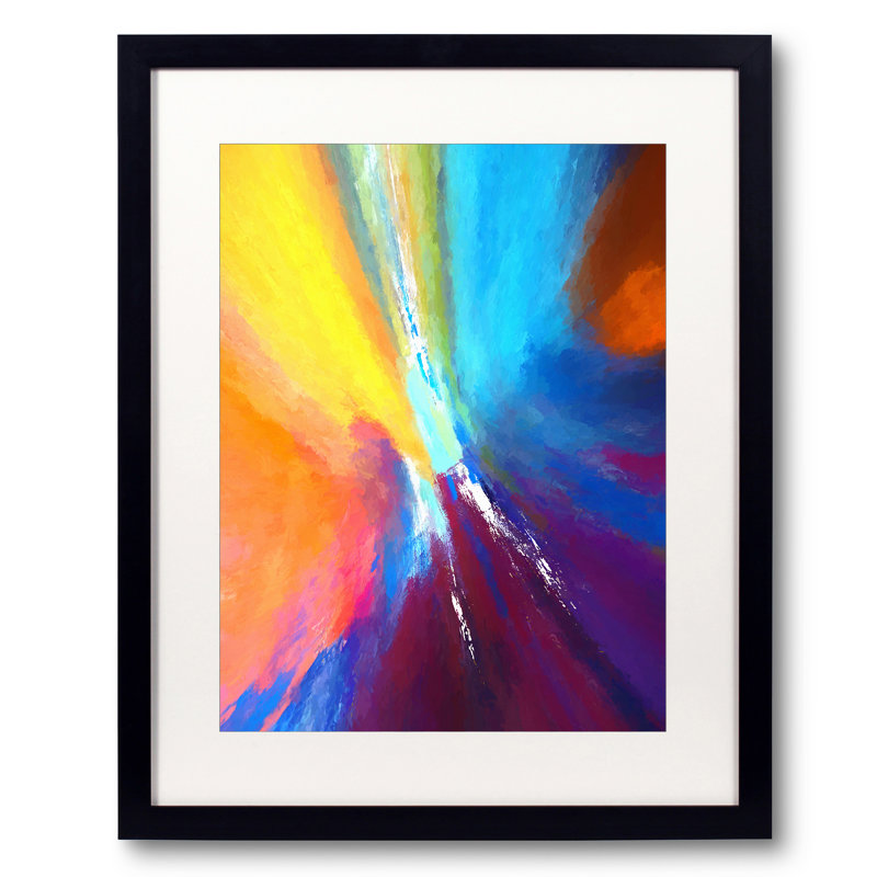 «Abstract Composition 1015» par Angel Estevez - peinture encadrée, H 21,25 po x l 17,25 po