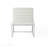 Roll Occasional Chair with Metal Frame, White Leather Upholstery, and Curved Back for Modern Elegance and Comfort