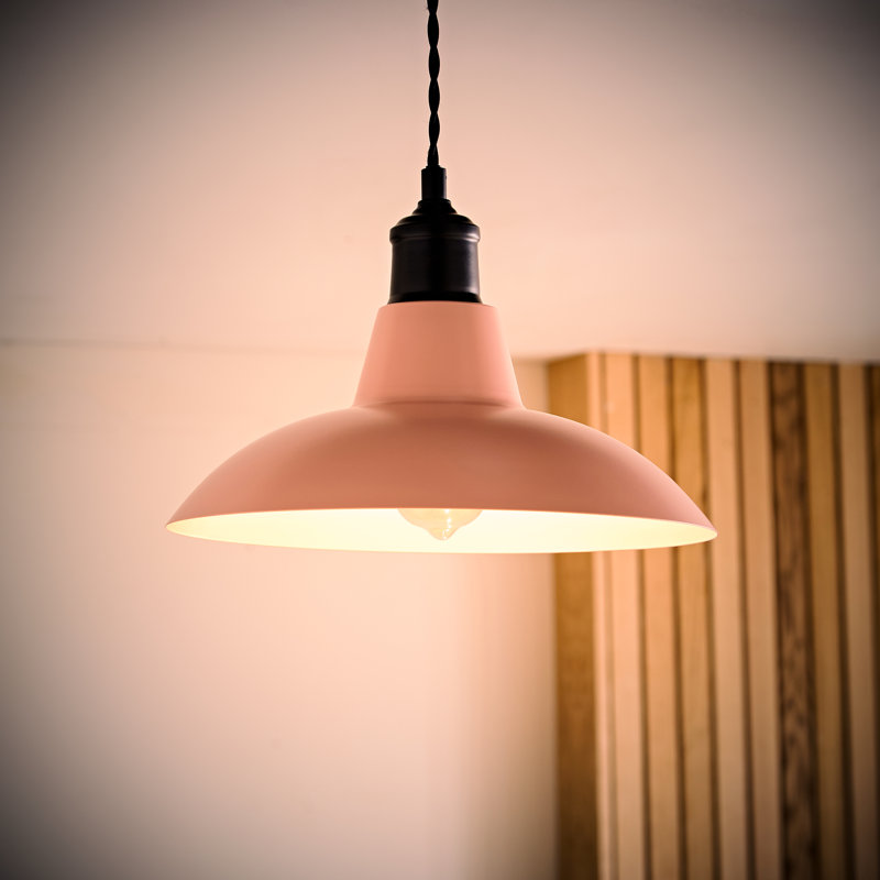 12.2cm H Metal Bowl Pendant Shade ( Screw On ), Dusky Pink