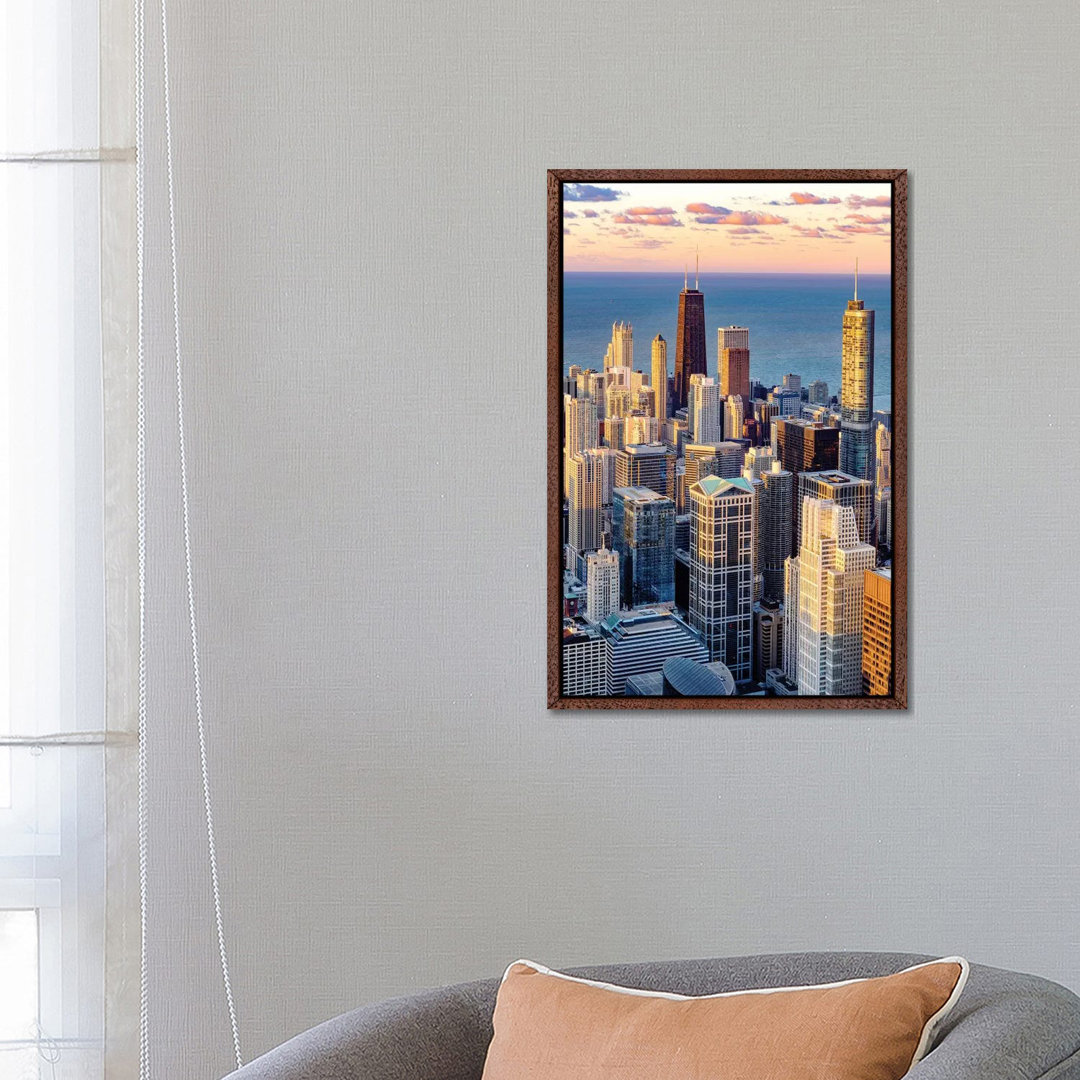 Downtown Chicago Skyline von Susanne Kremer - Galerie-verpackte Leinwand Giclée auf Leinwand