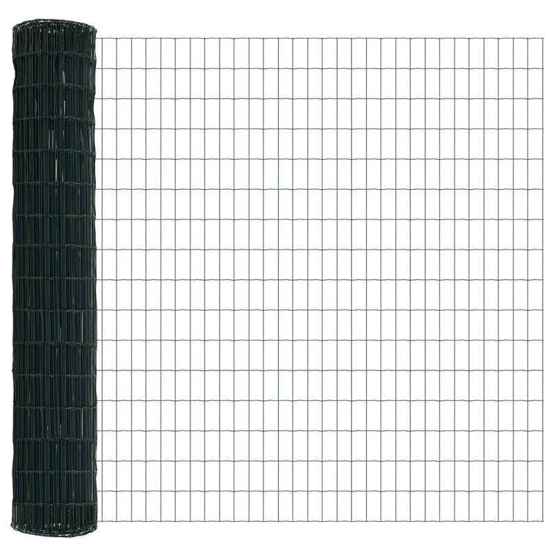 Galvanised Steel Border Fencing, Green, 150 x 1000 x 0.2 cm