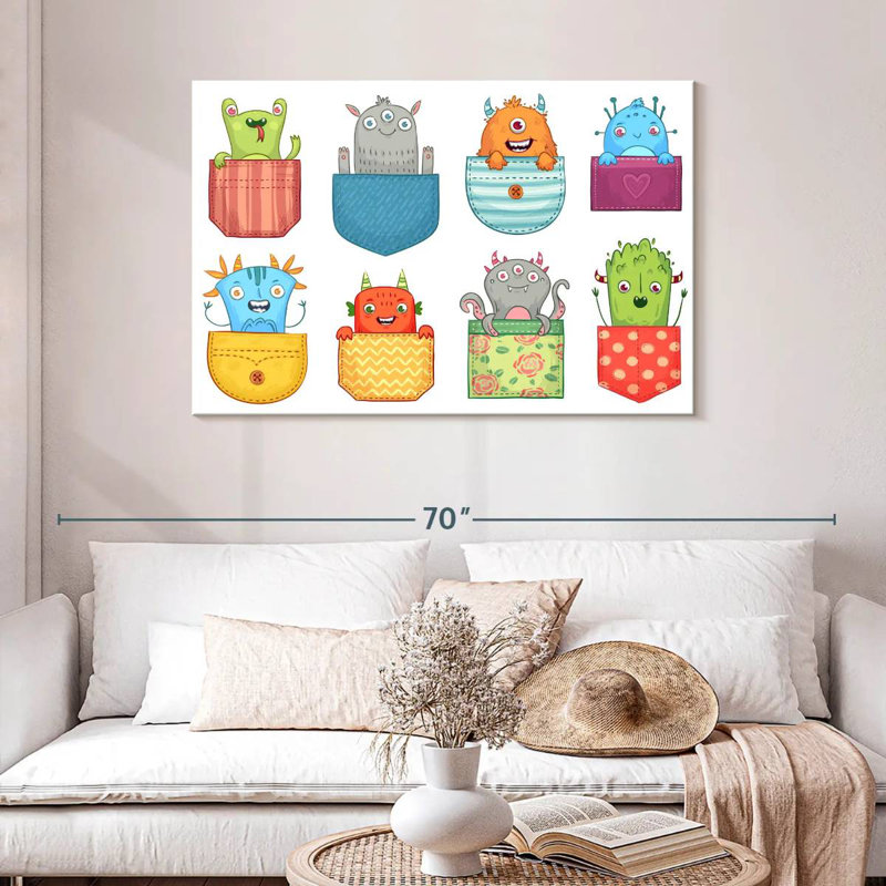 Ashelle Pocket Monsters, 30" H x 45" W