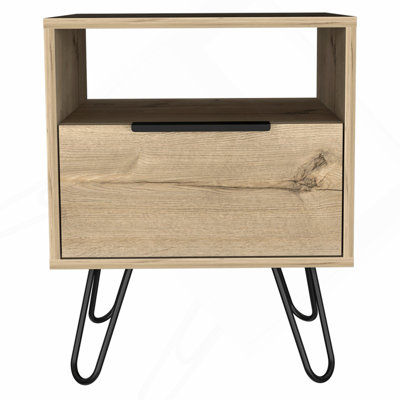 Light Oak 1-Shelf 1-Drawer Nightstand