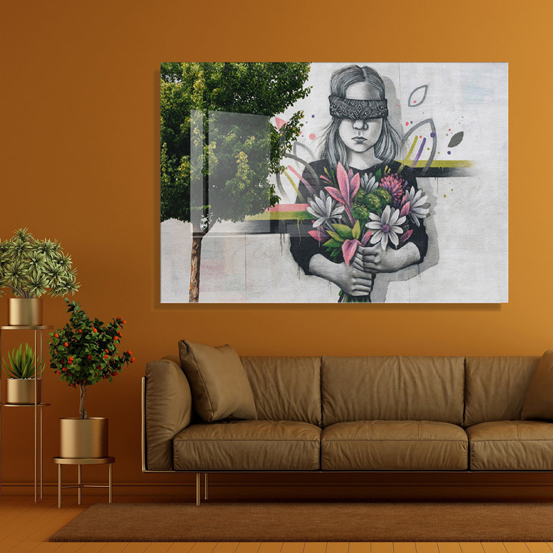 Stunning Banksy Tempered Glass Painting, 27.6 x 39.4 inches | 100% Tempered Glass, Thickness: 0.16 inches | Elegant Wall Art for Home Decor | Unique Contemporary Design, Perfect for Living Room & Office Spaces