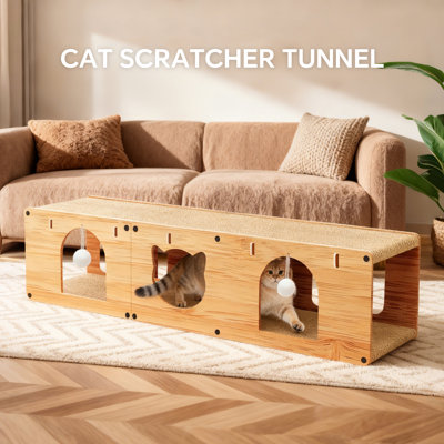 Jouet interactif confortable résistant aux égratignures, tunnel à griffer pour chat, protection contre les égratignures pour meuble, 100 * 30 * 30cm