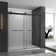 60" W x 76" D x 76" H Tempered Glass Frameless Shower Stall with Soft-closing